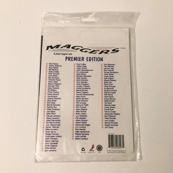 Lot  of 4 Collectable Hockey Magnets Mario Lemiuex Alex Mogilny Eric Fichaud - Picture 14 of 16
